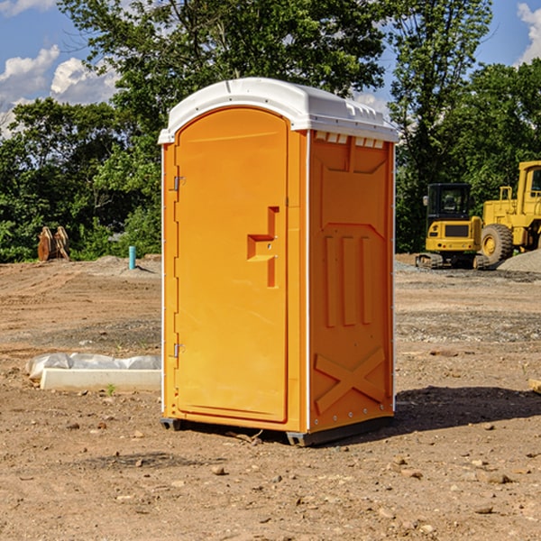 how often are the portable restrooms cleaned and serviced during a rental period in Chandlerville IL